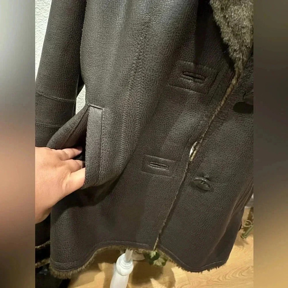 Oscar De La Renta Vintage Black Leather Faux Fur lined Long Sleeve Jacket Size M - Picture 9 of 15